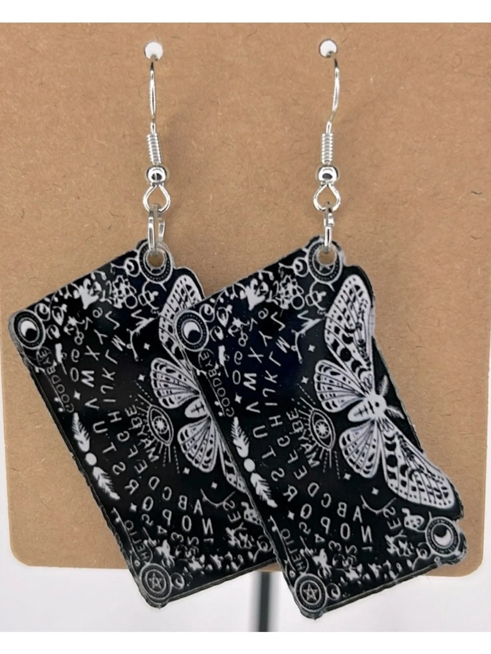 Ouija Board 2D Acrylic Earrings With Butterfly’s Fashion Jewelry